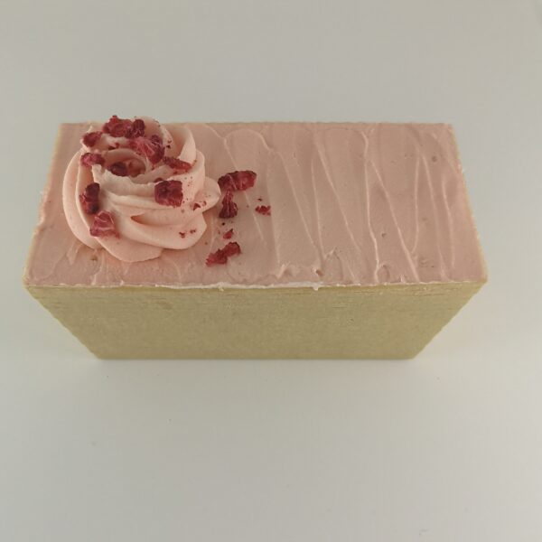 Image of a gluten-free and dairy-free Raspberry Buttercream Loaf Cake